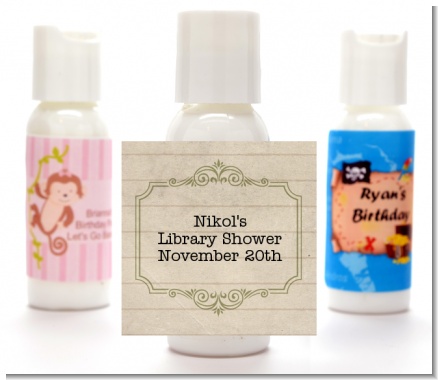 Library Card - Personalized Baby Shower Lotion Favors