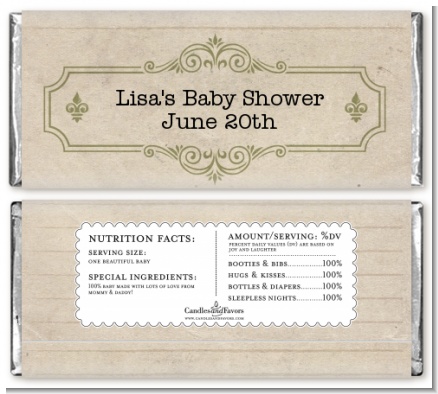 Library Card - Personalized Baby Shower Candy Bar Wrappers