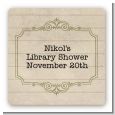 Library Card - Square Personalized Baby Shower Sticker Labels thumbnail