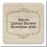 Library Card - Square Personalized Baby Shower Sticker Labels