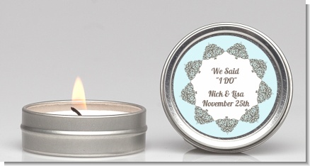 Light Blue & Grey - Bridal Shower Candle Favors