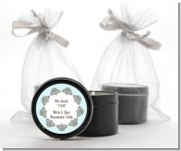 Light Blue & Grey - Bridal Shower Black Candle Tin Favors