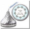 Light Blue & Grey - Hershey Kiss Bridal Shower Sticker Labels thumbnail