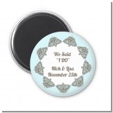 Light Blue & Grey - Personalized Bridal Shower Magnet Favors