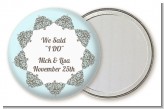 Light Blue & Grey - Personalized Bridal Shower Pocket Mirror Favors