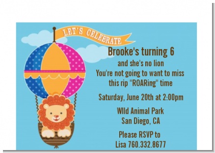 Lion - Birthday Party Petite Invitations