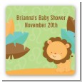 Lion | Leo Horoscope - Square Personalized Baby Shower Sticker Labels thumbnail