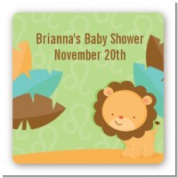 Lion | Leo Horoscope - Square Personalized Baby Shower Sticker Labels