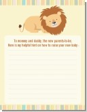 Lion - Baby Shower Notes of Advice