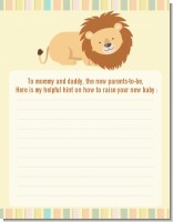 Lion - Baby Shower Notes of Advice