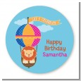 Lion - Round Personalized Birthday Party Sticker Labels thumbnail