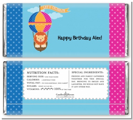 Lion - Personalized Birthday Party Candy Bar Wrappers