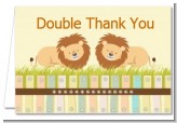 Twin Lions - Baby Shower Thank You Cards