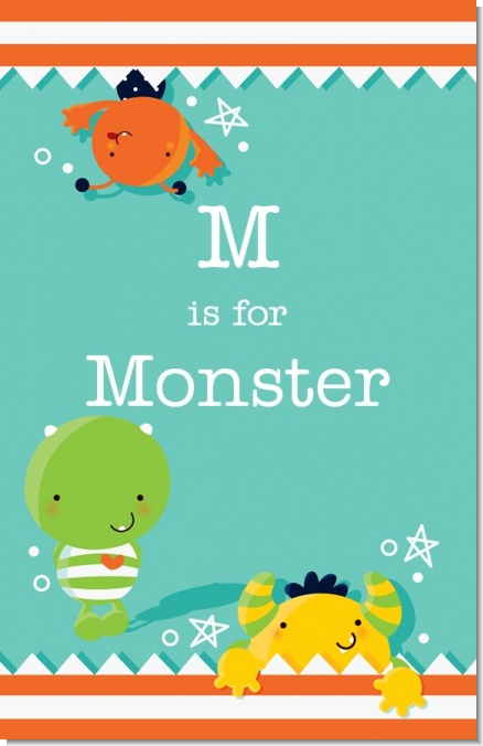 Little Monster - Personalized Baby Shower Nursery Wall Art