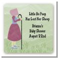 Nursery Rhyme - Little Bo Peep - Square Personalized Baby Shower Sticker Labels thumbnail
