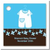 Little Boy Outfit - Personalized Baby Shower Card Stock Favor Tags