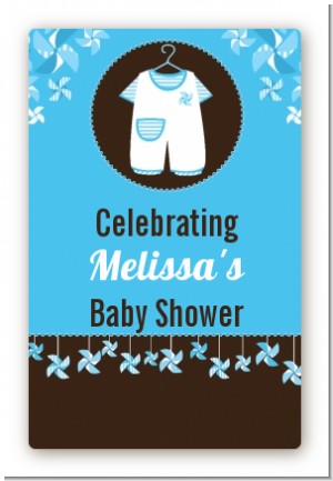 Little Boy Outfit - Custom Large Rectangle Baby Shower Sticker/Labels