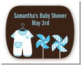 Little Boy Outfit - Personalized Baby Shower Rounded Corner Stickers