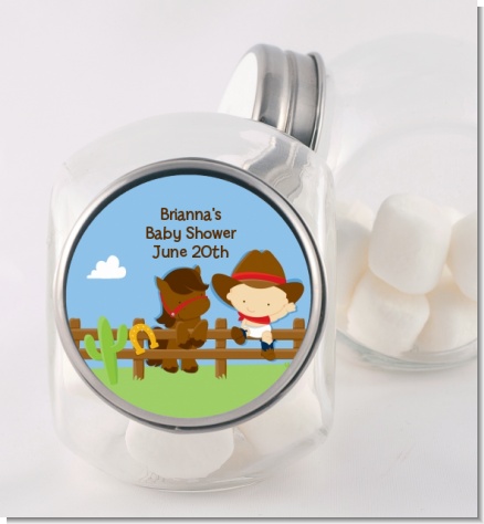 Little Cowboy - Personalized Baby Shower Candy Jar