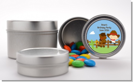 Little Cowboy - Custom Birthday Party Favor Tins