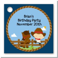 Little Cowboy - Personalized Birthday Party Card Stock Favor Tags