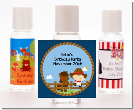 Little Cowboy - Personalized Baby Shower Hand Sanitizers Favors