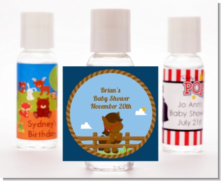 Little Cowboy Horse - Personalized Birthday Party Hand Sanitizers Favors