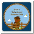 Little Cowboy Horse - Square Personalized Birthday Party Sticker Labels thumbnail