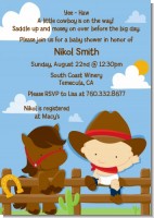 Little Cowboy - Baby Shower Invitations