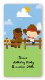 Little Cowboy - Custom Rectangle Birthday Party Sticker/Labels thumbnail