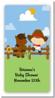 Little Cowboy - Custom Rectangle Baby Shower Sticker/Labels