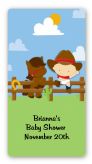 Little Cowboy - Custom Rectangle Baby Shower Sticker/Labels