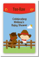 Little Cowboy - Custom Large Rectangle Baby Shower Sticker/Labels