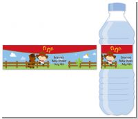 Little Cowboy - Personalized Baby Shower Water Bottle Labels