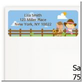 Little Cowgirl - Birthday Party Return Address Labels