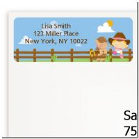 Little Cowgirl - Baby Shower Return Address Labels