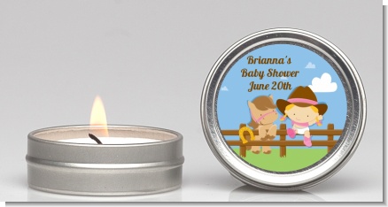 Little Cowgirl - Baby Shower Candle Favors