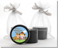 Little Cowgirl - Baby Shower Black Candle Tin Favors
