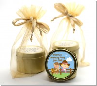 Little Cowgirl - Baby Shower Gold Tin Candle Favors