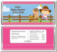 Little Cowgirl - Personalized Baby Shower Candy Bar Wrappers