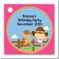 Little Cowgirl - Personalized Birthday Party Card Stock Favor Tags