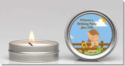 Little Cowgirl Horse - Birthday Party Candle Favors