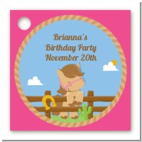 Little Cowgirl Horse - Personalized Birthday Party Card Stock Favor Tags