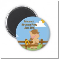 Little Cowgirl Horse - Personalized Birthday Party Magnet Favors