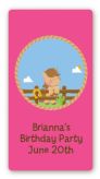 Little Cowgirl Horse - Custom Rectangle Birthday Party Sticker/Labels