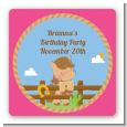 Little Cowgirl Horse - Square Personalized Birthday Party Sticker Labels thumbnail