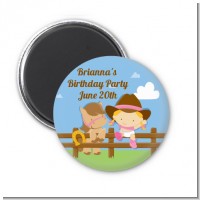 Little Cowgirl - Personalized Baby Shower Magnet Favors