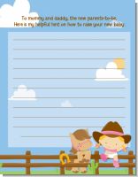 Little Cowgirl - Baby Shower Notes of Advice