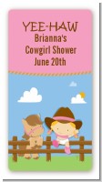 Little Cowgirl - Custom Rectangle Baby Shower Sticker/Labels