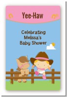 Little Cowgirl - Custom Large Rectangle Baby Shower Sticker/Labels